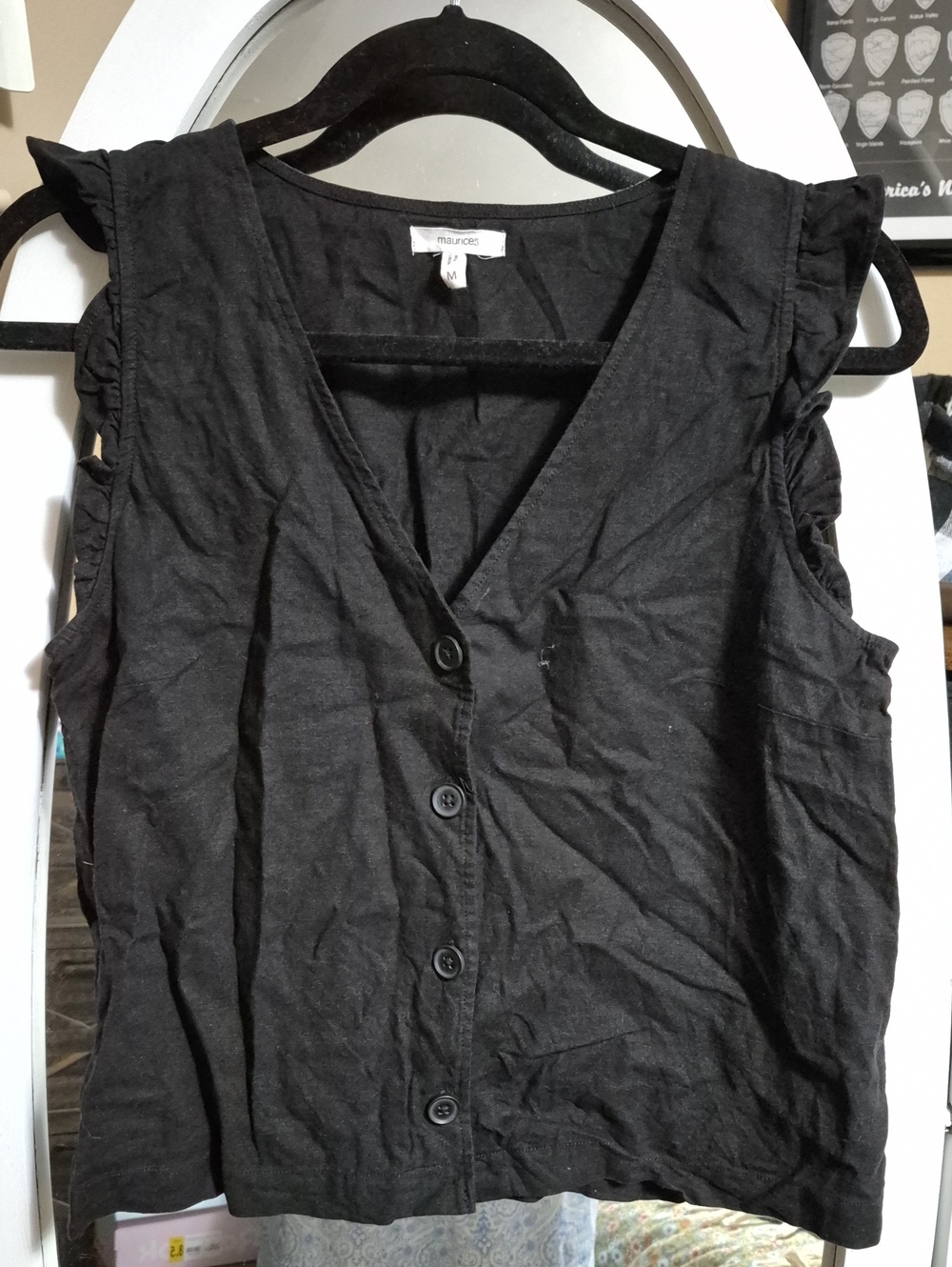 Maurices Black Button-Front Women's Top